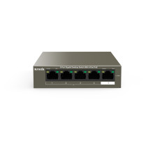 Tenda TEG1105P-4-63W PoE AT jungiklis, 4x PoE 802.3af / at, 5x 1 Gb / s, bendras PoE galingumas 63 W, be ventiliatoriaus