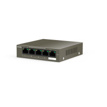 Tenda TEG1105P-4-63W PoE AT jungiklis, 4x PoE 802.3af / at, 5x 1 Gb / s, bendras PoE galingumas 63 W, be ventiliatoriaus