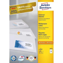 Avery Zweckform Labels Avery 70 x 37mm White (3474) Avery Zweckform Labels Avery 70 x 37mm White (3474)