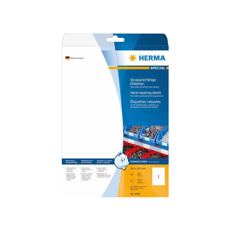 Herma A4 matte white film labels, 25 pcs. (4698)