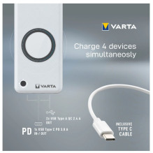 Varta wireless external battery 20000mAh 1x USB-C + 2x USB-A Varta wireless external battery 20000mAh 1x USB-C + 2x USB-A