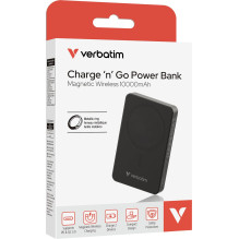 Verbatim „Essential“ belaidė magnetinė išorinė baterija 10000mAh Juoda 32227 Verbatim „Essential“ belaidė magnetinė išorinė baterija 10000mAh Juoda 32227
