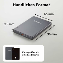 Intenso Magnetinis belaidis išorinis akumuliatorius, 5000 mAh, pilkas, USB-C Intenso Magnetinis belaidis išorinis akumuliatorius, 5000 mAh, pilkas, USB-C
