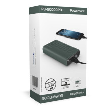 Powerbank Realpower Powerbank PB-20000 PD+ Midnight Green 20.000mAh Powerbank Realpower Powerbank PB-20000 PD+ Midnight Green 20.000mAh