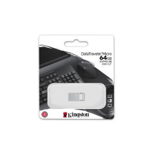Kingston DTMC3G2 / 64GB DataTraveler Micro 64GB Flash Memory