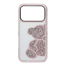 Dėklas, skirtas iPhone 17 Pro / 18 Pro meškiukui, rožinis Dėklas, skirtas iPhone 17 Pro / 18 Pro meškiukui, rožinis
