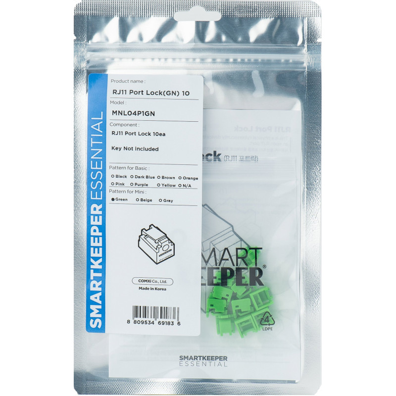 SmartKeeper Mini "RJ11 Port" Blocker Green 10 pcs.