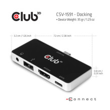 Club3D USB-C 4in1 hub HDMI / USB / USB-C / Headphones 4K60Hz PD100W retail Club3D USB-C 4in1 hub HDMI / USB / USB-C / Headphones 4K60Hz PD100W retail