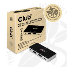 Club3D USB-C 4in1 šakotuvas HDMI / USB / USB-C / Ausinės 4K60Hz PD100W mažmeninė prekyba Club3D USB-C 4in1 šakotuvas HDMI / USB / USB-C / Ausinės 4K60Hz PD100W mažmeninė prekyba