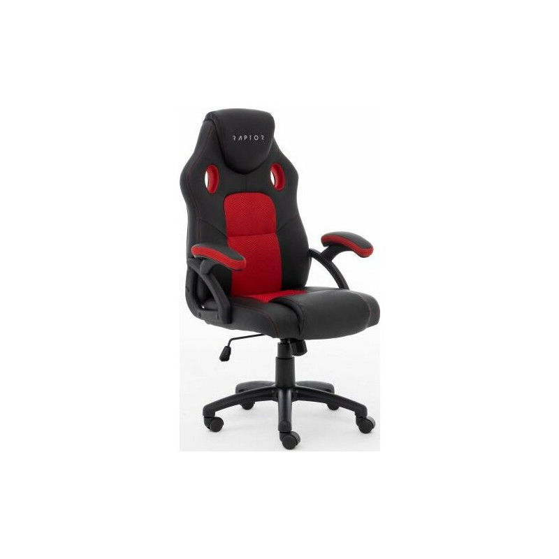 Raptor Gaming Stuhl GS-40 PU + Fabric Black / rot