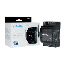 Shelly Qubino Wave Pro 3 kanalu Z-Wave DIN bėgelio relė