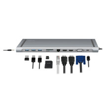 Stacija / replikators LogiLink 11w1 USB-C (UA0373) Stacija / replikators LogiLink 11w1 USB-C (UA0373)