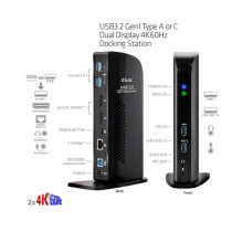 Stotis / replikatorius Club 3D „SenseVision“ dviejų ekranų 4K USB 3.0 (CSV-1460)