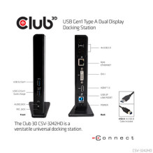 Club3D Dockingstation USB3 - 4xUSB2 / 2xUSB3 / HDMI / DVI black retail