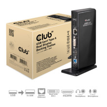 Club3D prijungimo stotis USB3 - 4xUSB2 / 2xUSB3 / HDMI / DVI juoda mažmeninė prekyba