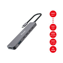 Pārejas adapteris USB-C uz HDMI / 3xUSB-C / USB-A 4K / 60Hz 0.25m alumīnijs Pārejas adapteris USB-C uz HDMI / 3xUSB-C / USB-A 4K / 60Hz 0.25m alumīnijs