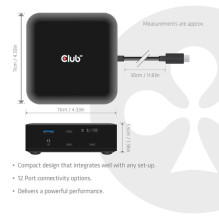 Club3D USB-C 12in1-Dock 2xDP / 2xHDMI / 3xUSB-C / 8K30Hz PD100W Club3D USB-C 12in1-Dock 2xDP / 2xHDMI / 3xUSB-C / 8K30Hz PD100W