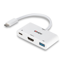 LINDY USB 3.1 C tipo į HDMI keitiklis su PD LINDY USB 3.1 C tipo į HDMI keitiklis su PD