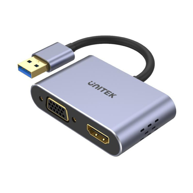 Kompiuterinės technikos priedai Unitek UNITEK V1304A USB-A - HDMI VGA adapteris