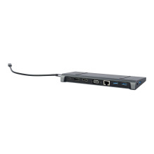 Stotis / Replikatorius Gembird Adapteris USB-C 9w1, HDMI, USB-C PD, VGA, DP, USBx3, Audio, LAN Stotis / Replikatorius Gembird Adapteris USB-C 9w1, HDMI, USB-C PD, VGA, DP, USBx3, Audio, LAN