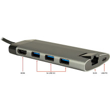 Inter-Tech dokstacija Argus GDC-802 USB-C 1xHDMI mobiliesiems
