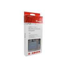 Equip Dock 5-1 USB-C- HDMI, VGA, USB-A, AUX, 100W USB-C 0.15m dokstacija Equip Dock 5-1 USB-C- HDMI, VGA, USB-A, AUX, 100W USB-C 0.15m dokstacija