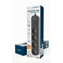 gembird smart home power strip with 4 sockets and USB charging Black gembird smart home power strip with 4 sockets and USB charging Black