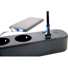 gembird smart home power strip with 4 sockets and USB charging Black gembird smart home power strip with 4 sockets and USB charging Black