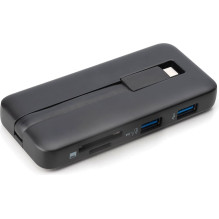 DIGITUS USB-C dokstacija ar HDMI, USB3.2, RJ45, SD, MicroSD, PD silver