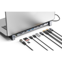 Manhattan 190398 vadu dokstacija USB 3.2 Gen 1 (3.1 Gen 1) Type-C Grey Manhattan 190398 vadu dokstacija USB 3.2 Gen 1 (3.1 Gen 1) Type-C Grey