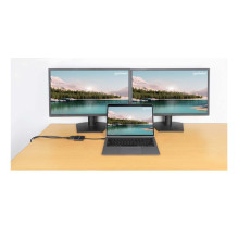 MANHATTAN USB-C PD uz dubultu HDMI monitora adapteri 4K 60Hz MANHATTAN USB-C PD uz dubultu HDMI monitora adapteri 4K 60Hz