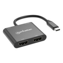 MANHATTAN USB-C PD uz dubultu HDMI monitora adapteri 4K 60Hz MANHATTAN USB-C PD uz dubultu HDMI monitora adapteri 4K 60Hz