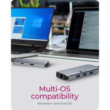 Prijungimo stotis IcyBox 6 viename 1xHDMI 4K60Hz, 3x USB-A Prijungimo stotis IcyBox 6 viename 1xHDMI 4K60Hz, 3x USB-A