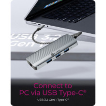 Docking station IcyBox 6 in 1 1x HDMI 4K60Hz, 3x USB-A