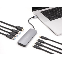 Stotis / Replikatorius Delock DELOCK 7 prievadų USB 10 Gbps USB šakotuvas ir 4K HDMI išvestis su USB C tipo prievadu ir Stotis / Replikatorius Delock DELOCK 7 prievadų USB 10 Gbps USB šakotuvas ir 4K HDMI išvestis su USB C tipo prievadu ir