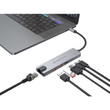 CONCEPTRONIC 6-1 prijungimo stotelė USB-C- HDMI / 2xUSB-A / USB-C / + 25cm si CONCEPTRONIC 6-1 prijungimo stotelė USB-C- HDMI / 2xUSB-A / USB-C / + 25cm si