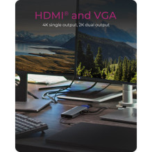 Prijungimo stotis IcyBox PD 10 viename 1xHDMI 1xVGA USB-C Prijungimo stotis IcyBox PD 10 viename 1xHDMI 1xVGA USB-C