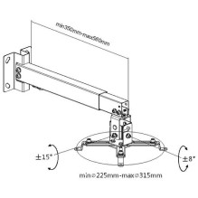 Equip projektora griestu / sienas stiprinājums universāls līdz 20kg ws retail Equip projektora griestu / sienas stiprinājums universāls līdz 20kg ws retail