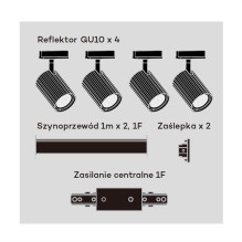 Luminaire ceiling Light Prestige Tokio Set 1F, 4X40 W, GU10 Luminaire ceiling Light Prestige Tokio Set 1F, 4X40 W, GU10