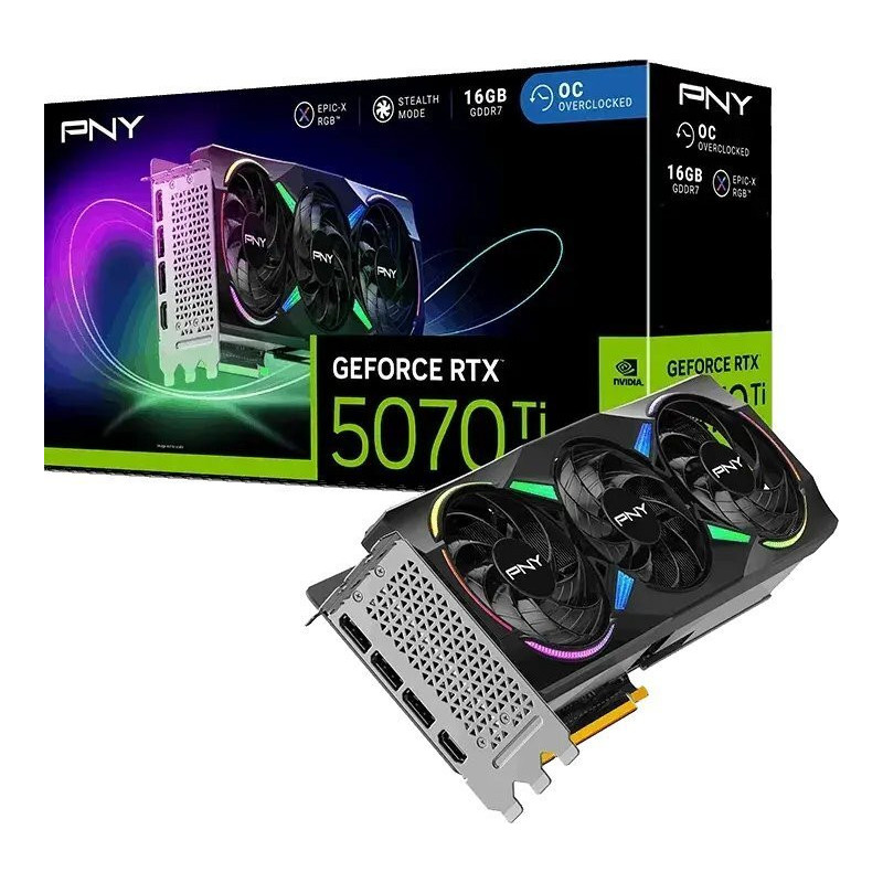 PNY GeForce RTX 5070 TI EPIC-X RGB 16GB video card 3xDP / HDMI