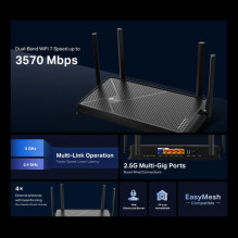 Belaidis maršrutizatorius TP-LINK 3600 Mbps LAN \ WAN prievadai 1 antenų skaičius 4 ARCHERBE230 Belaidis maršrutizatorius TP-LINK 3600 Mbps LAN \ WAN prievadai 1 antenų skaičius 4 ARCHERBE230
