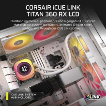 Procesora dzesēšanas sistēma iCUE LINK TITAN 360 RX LCD AIO 360mm White Procesora dzesēšanas sistēma iCUE LINK TITAN 360 RX LCD AIO 360mm White
