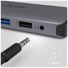 D Acer 12-in-1 Type-C Dockingstation silver grey