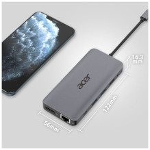 D Acer 12-in-1 Type-C Dockingstation silver grey