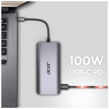D Acer 12-in-1 Type-C Dockingstation silver grey