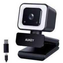 Aukey PC-LM6 Stream Series with Ring Light Full HD Webcam with 1 / 3"-CMOS Sensor black