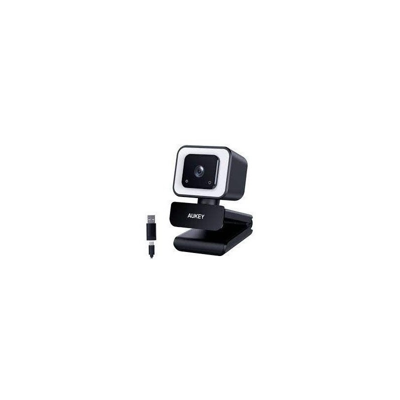 Aukey PC-LM6 Stream Series with Ring Light Full HD Webcam with 1 / 3"-CMOS Sensor black