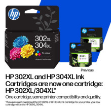 HP 302XL / 304XL Trīskrāsu tinte kasetne HP 302XL / 304XL Trīskrāsu tinte kasetne