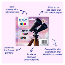 Epson 502XL Multipaketas - 4 vnt. - Geltona, Cyan, Magenta, pigmentuota juoda - originali - paruošta siuntimui - rašalo Epson 502XL Multipaketas - 4 vnt. - Geltona, Cyan, Magenta, pigmentuota juoda - originali - paruošta siuntimui - rašalo