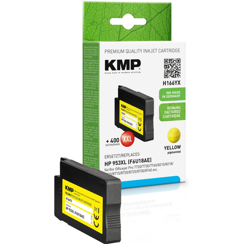 KMP 1748,4009, augstas ietilpības (XL), dzeltena, pigmenta tinte, 30 ml, 2000 lapas